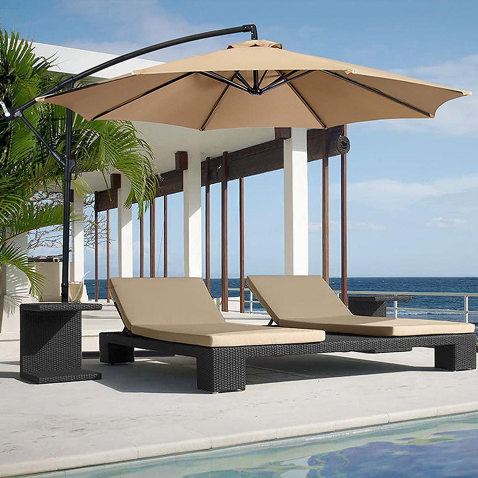 Offset Parasol 2023 New Outdoor Beach Roman Cantilever Garden Parasol Large Banana patio Umbrella Hanging Garden Umbrella