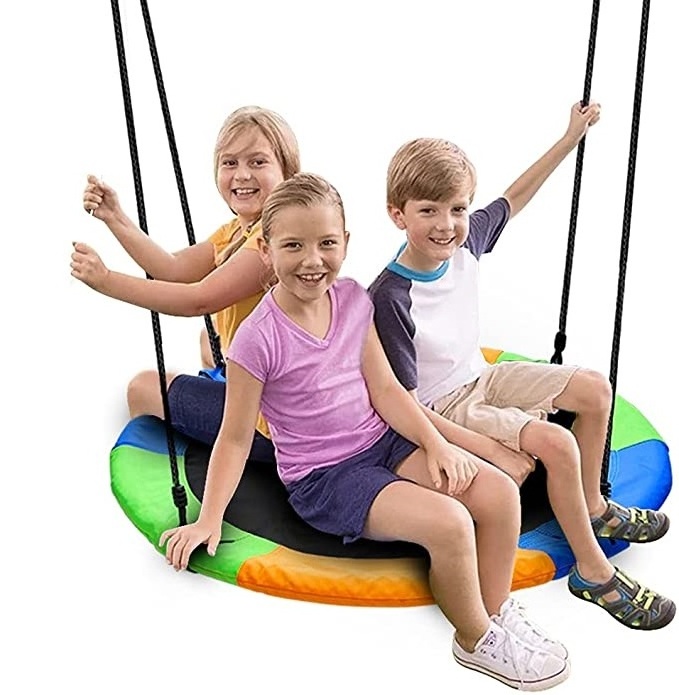 Gymbopro Garden Patio Children Chair Round Circle Hanging Swing Kids Swing Set Outdoor