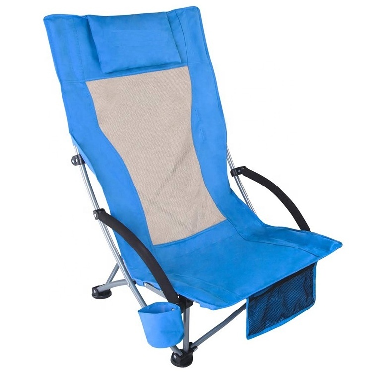 Sample Free Camping Luxury Beach Chair Low Profile Folding Reclining Beach Chair