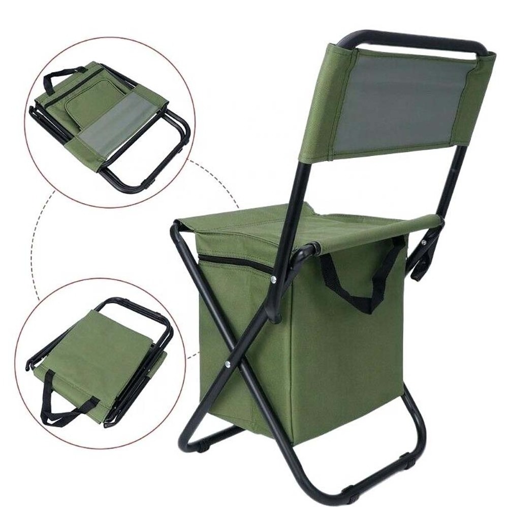 Lightweight  Outdoor Foldable Portable Camping Stool Folding Fishing Chair With Cooler Bag