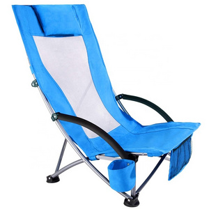 Sample Free Camping Luxury Beach Chair Low Profile Folding Reclining Beach Chair