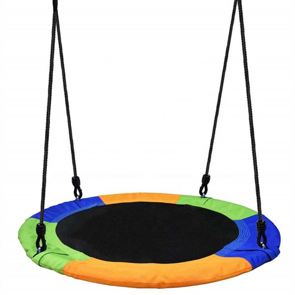 Outdoor Garden Children Kids Round Hammock Tree Swing Chair Set Patio Swings