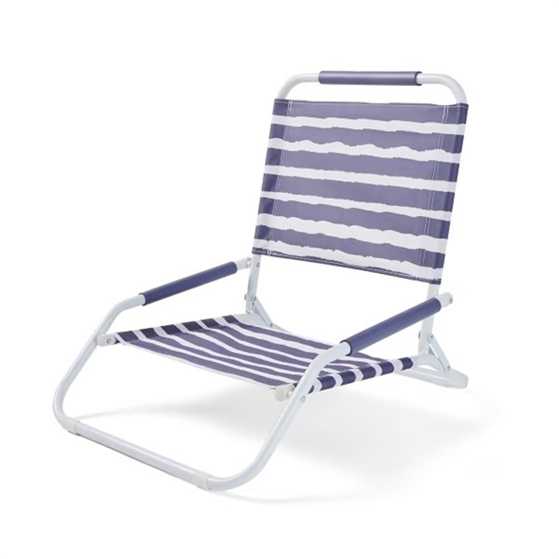 Wholesale Portable Folding Steel Beach Lounge Chair Stripes Backpack Beach Chair