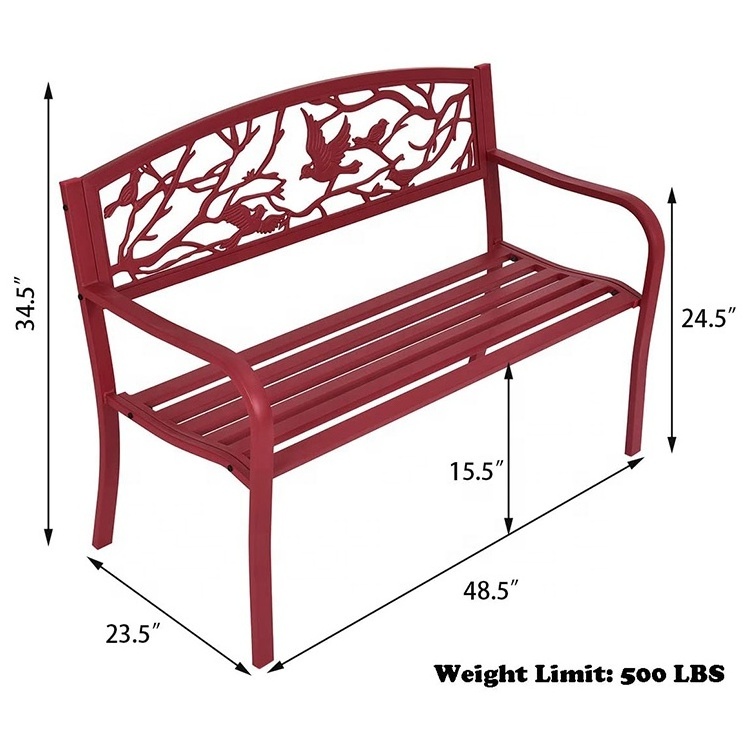 Hot Selling Outdoor Patio Bench 2-Person Aluminum Patio Bench Seating Garden Benches