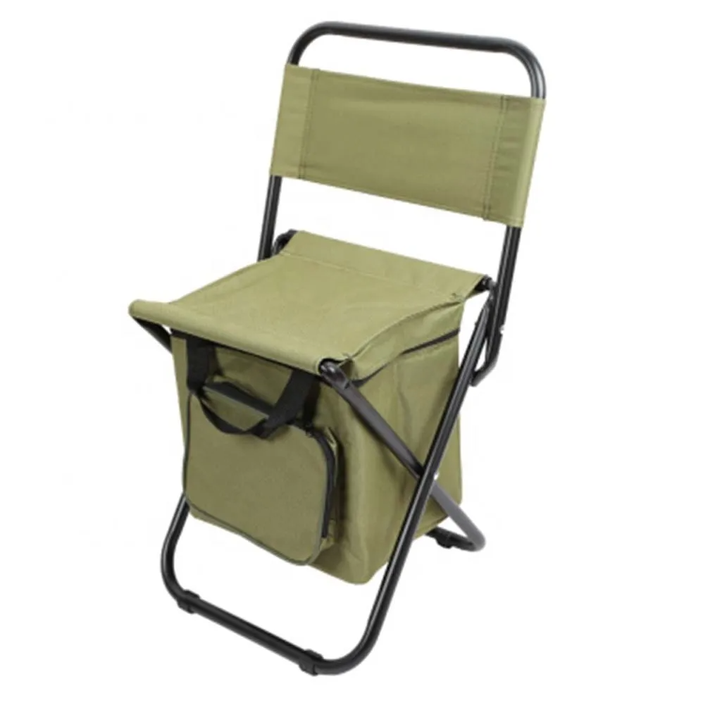 Lightweight  Outdoor Foldable Portable Camping Stool Folding Fishing Chair With Cooler Bag