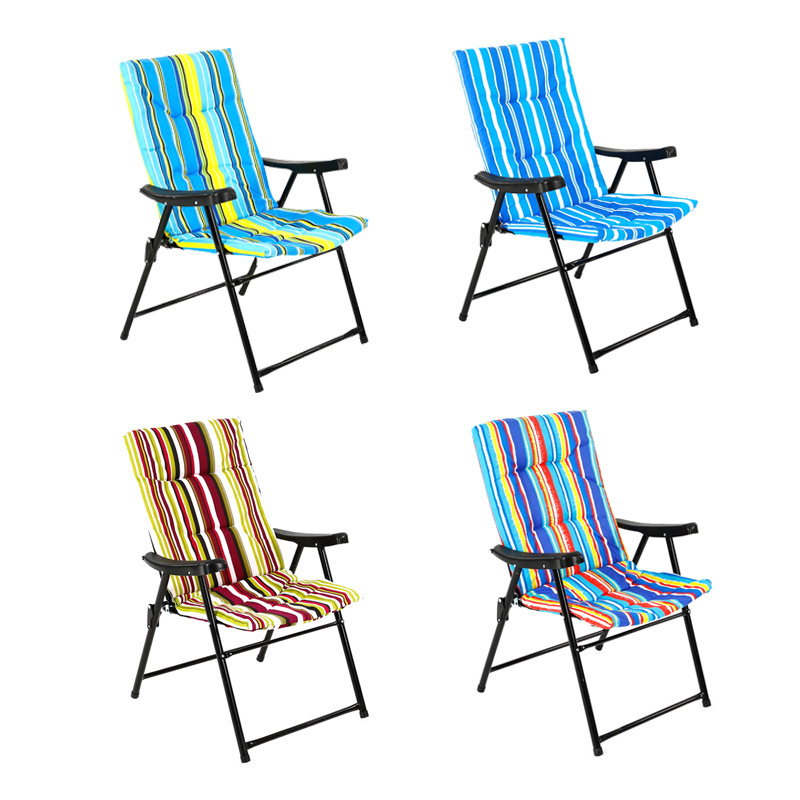 Customized Cozy Indoor Furniture Portable Compact Folding Metal Beach Camping Chairs With Armrest