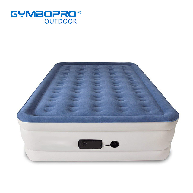 Flocked Air Three Layers' High Raised Mattress Bed Inflatable Single Twin Queen Size Airbed