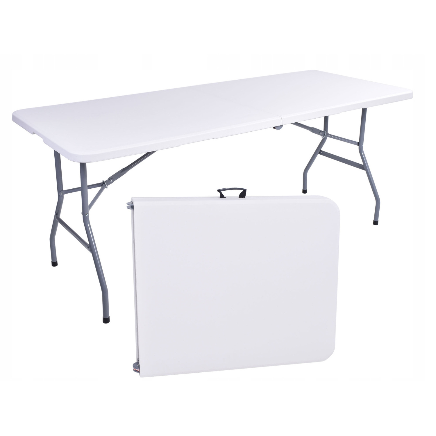 Wholesale Cheap Price Sale Outdoor Garden Stackable Restaurant Dining White Plastic HDPE Folding Table For Party