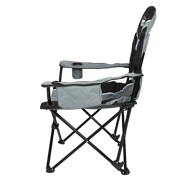 Deluxe Arm Chair with Cooler Bag Lightweight Folding Lounge Camping Chair