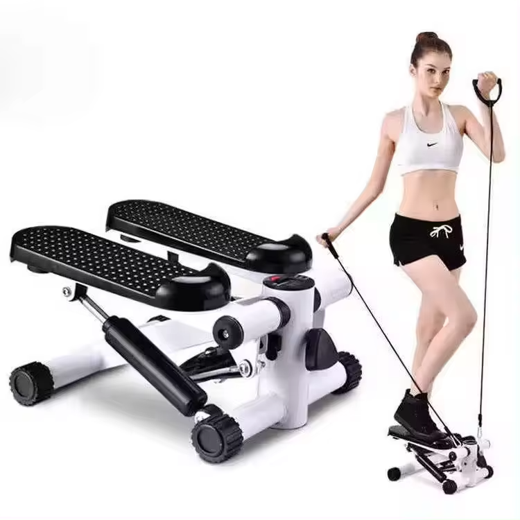 GYMBOPRO Mini stepper walking simulator exercise machine with resistance band