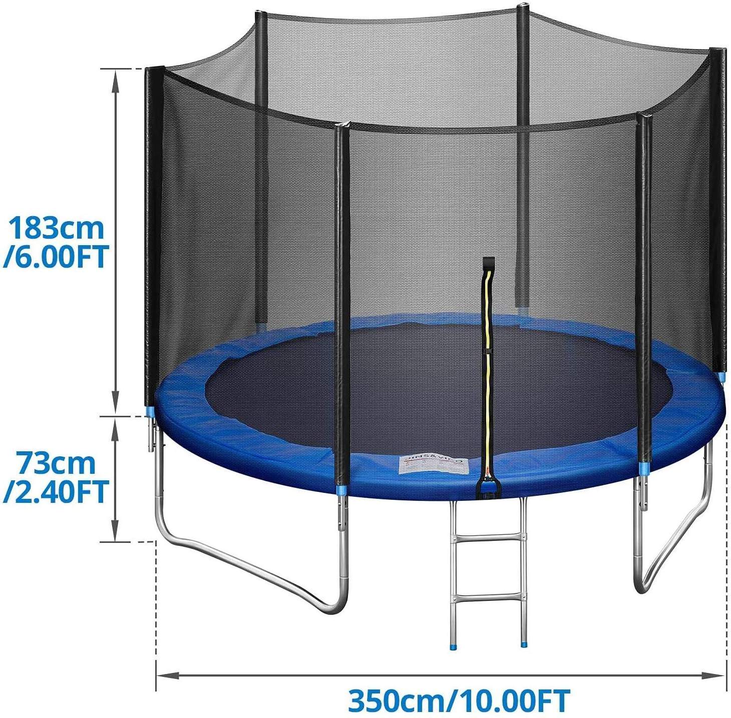 Fitness Outdoor Garden Pvc Spring Cover Padding Kids Trampoline Trampoline With Safety Enclosure Net