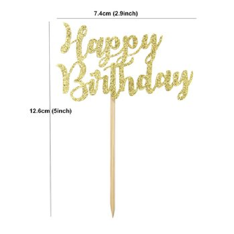 Beautiful Gold Style Acrylic Cake Topper Geometry Round Letter Cake Toppers Happy Birthday Wedding Party Cupcake Toppers