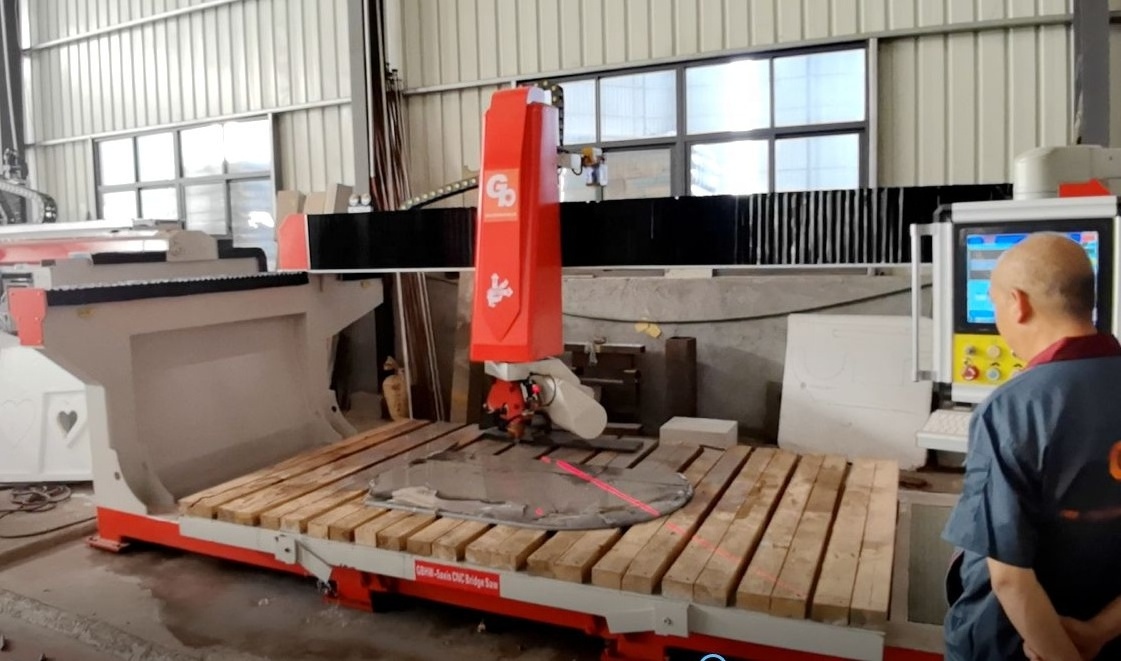 CNC 5Axis Bridge Cutter Granite Marble Stone Cutting Machine