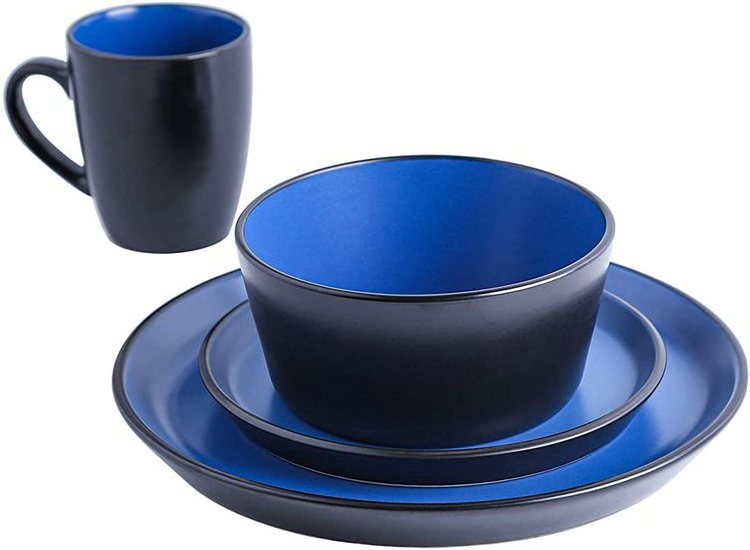 Western Style Luxury 16 / 24 pcs dinner set double color dinnerware ceramic dinnerware made in china