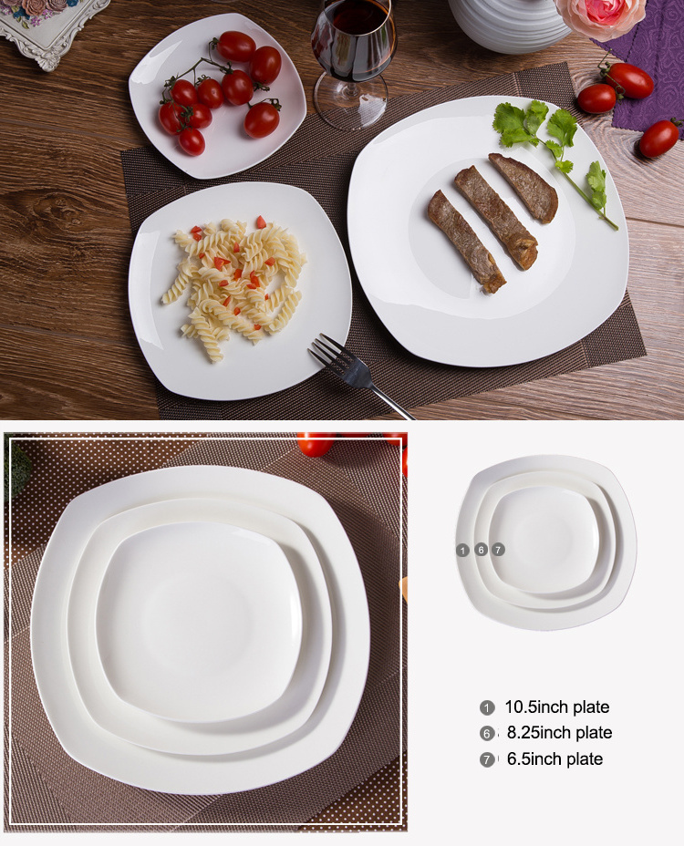 Wholesale tableware dish plate set ceramic dinner custom ceramic plate cheap bulk dinner Restaurant plates