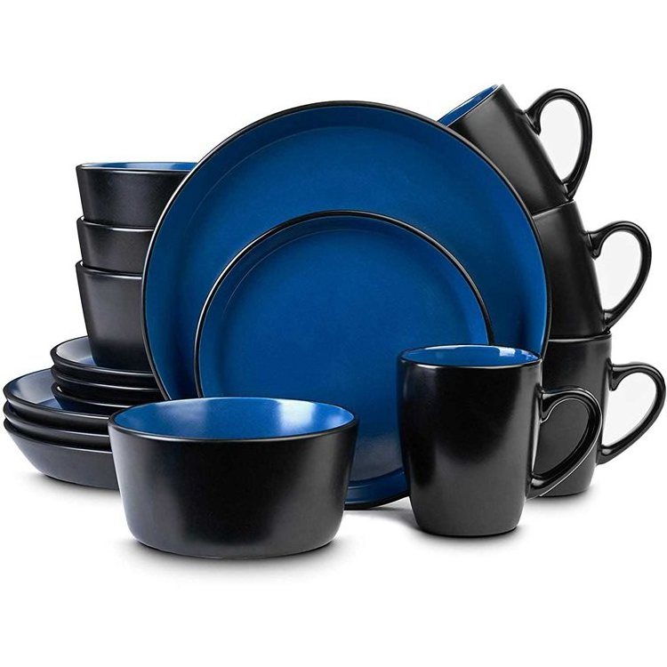 Western Style Luxury 16 / 24 pcs dinner set double color dinnerware ceramic dinnerware made in china