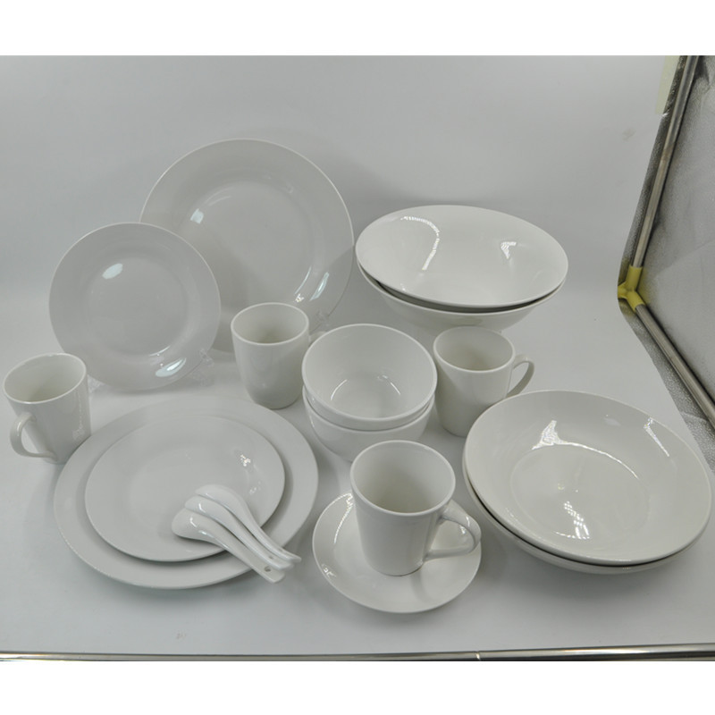 Home ware Catering White Ceramic Dinner Set Crockery Sets Dinnerware Hotel Tableware