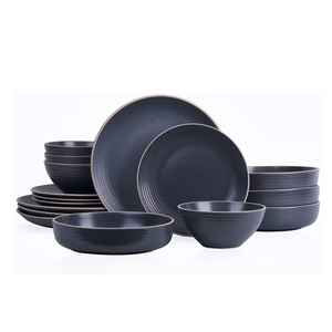 Color glazed crockery in pakistan salad bowl dinner plate ceramic tableware for dinner party