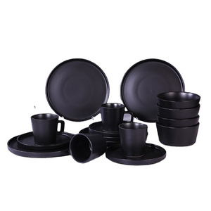 Luxury Fine Pakistan Italian Black Wholesale Ceramic Dinnerware China Tableware Dinner Set