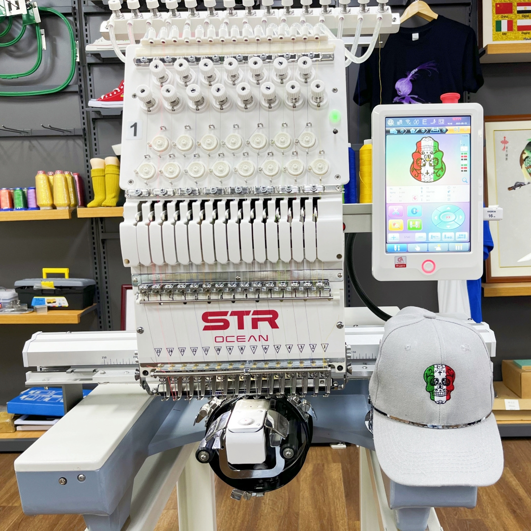 STR OCEAN Designer Series factory 9/12/15 Needles multi needles one Head Computerized Embroidery Machine for Sale