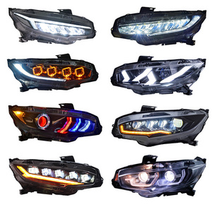 Upgrade Bugatti style LED DRL Headlamp headlight assembly For Honda Civic 10 10th 2016-2020 head light head lamp plug and play