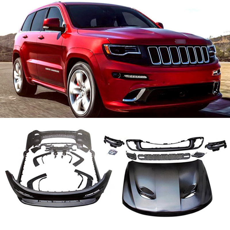 Facelift Front and Rear Bumper grille Side Skirts Hood Fender For Jeep Grand Cherokee 2014 SRT8 Body Kit