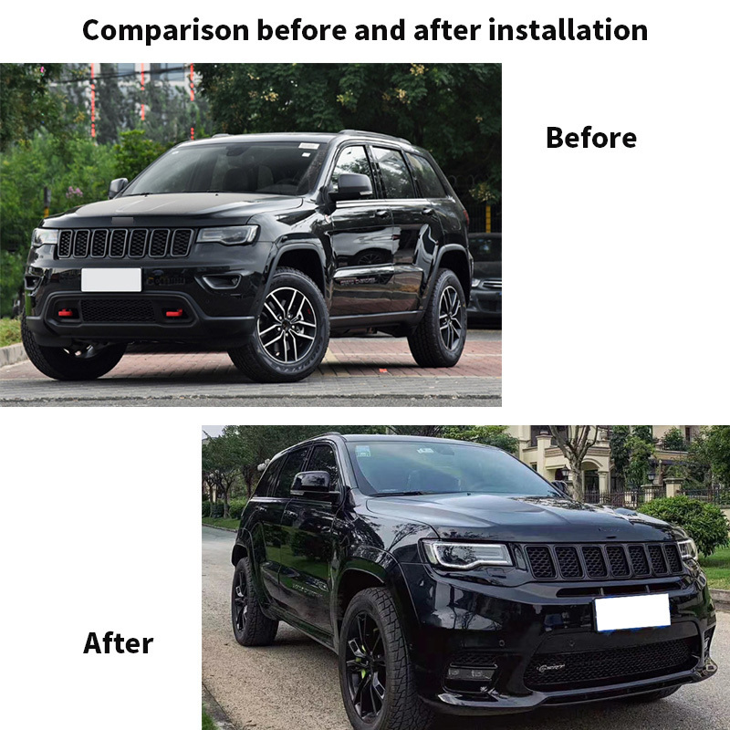 Facelift Front and Rear Bumper grille Side Skirts Hood Fender For Jeep Grand Cherokee 2018 SRT8 Body Kit