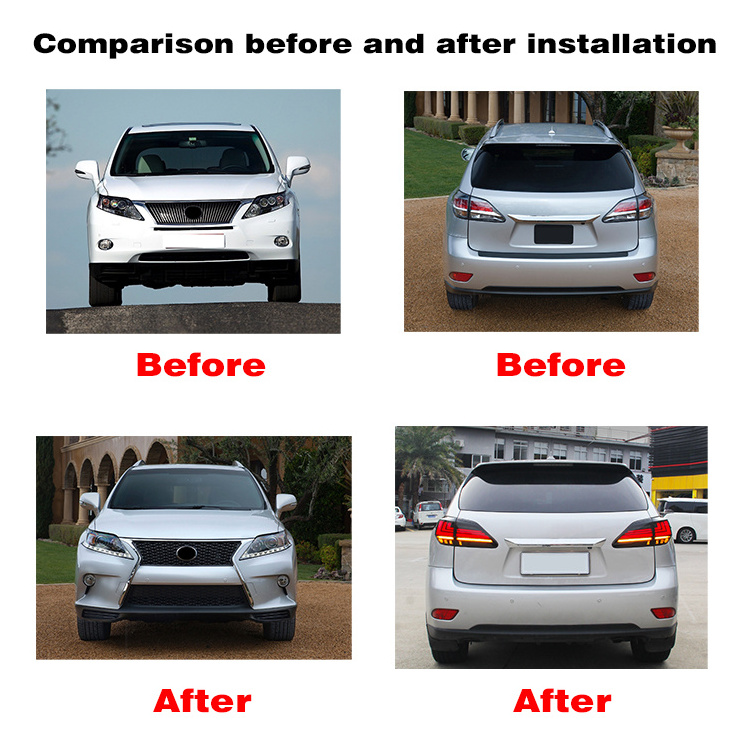 Upgrade Bodykit For Lexus RX350 RX450H 2009 to 2013 body kit car front bumper rear bumper set Grille exhaust pipe rear lip