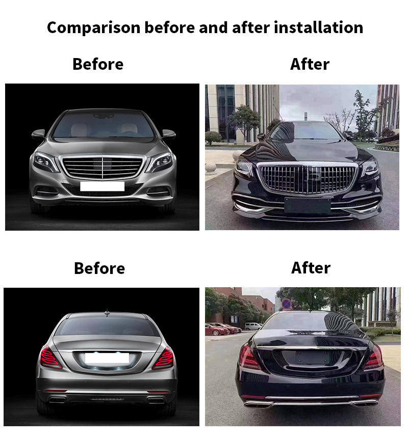 Upgrade maybach style W222 Bodykit pp front rear bumper set For mercedes benz w222 S class S400 S450 2014-2020 w222 body kit