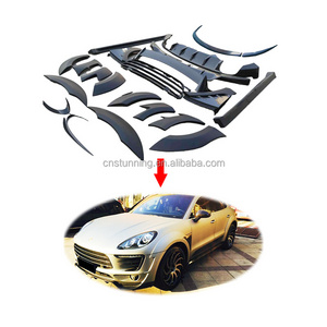 Carbon fiber front rear bumper set wide bodykit Rear Diffuser side skirts Wing spoiler for Porsche Macan 2014-2016 body kit