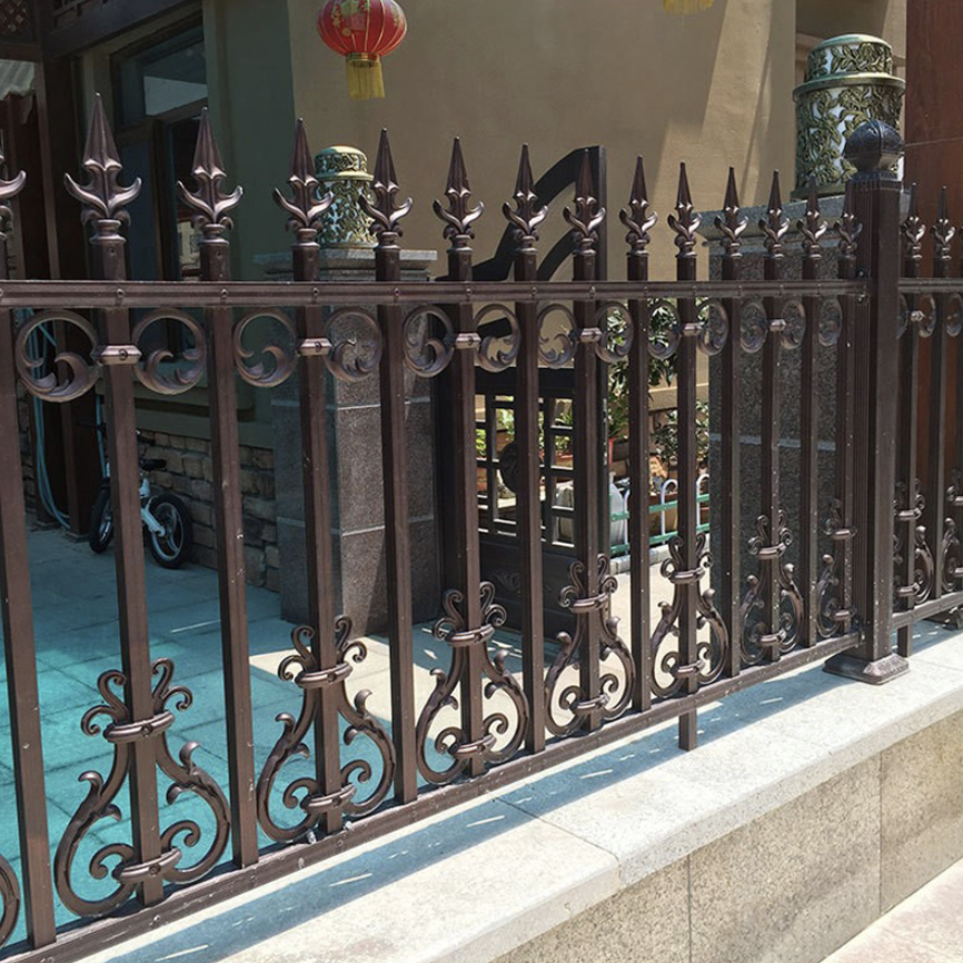 Cheap Wrought Iron railing fence panels villa Fence Panel Black Galvanized Steel iron fences prices