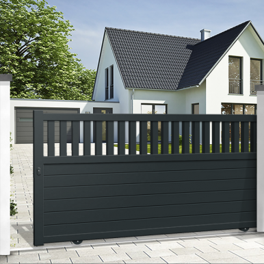 modern design Aluminum automatic system sliding gate driveway gate