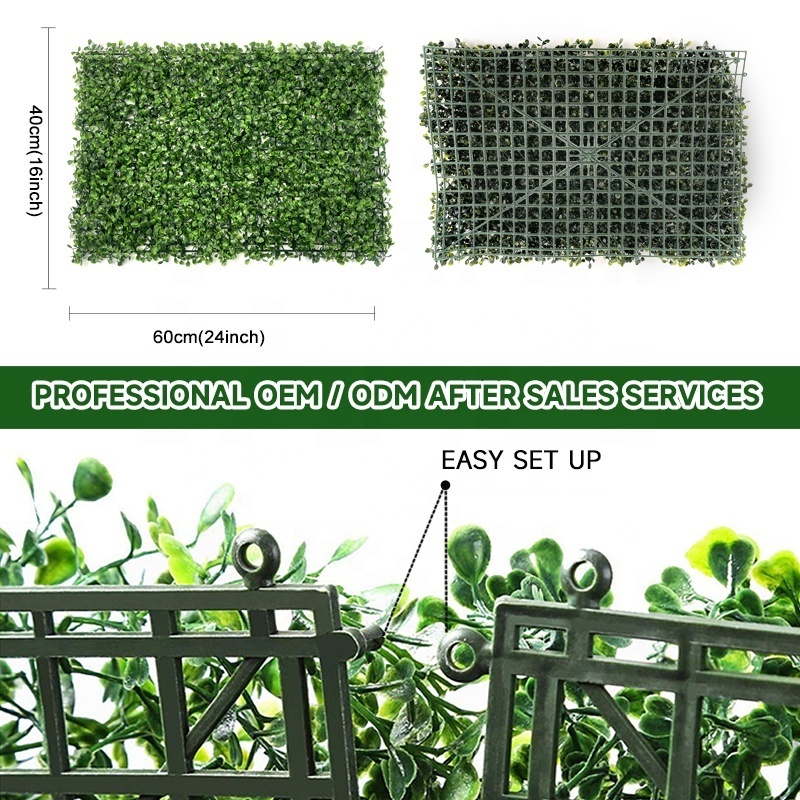 good quality Artificial Grass Wall Panel Backdrop Greenery Boxwood Panels Green Wall Decor Ivy Fence Covering Privacy