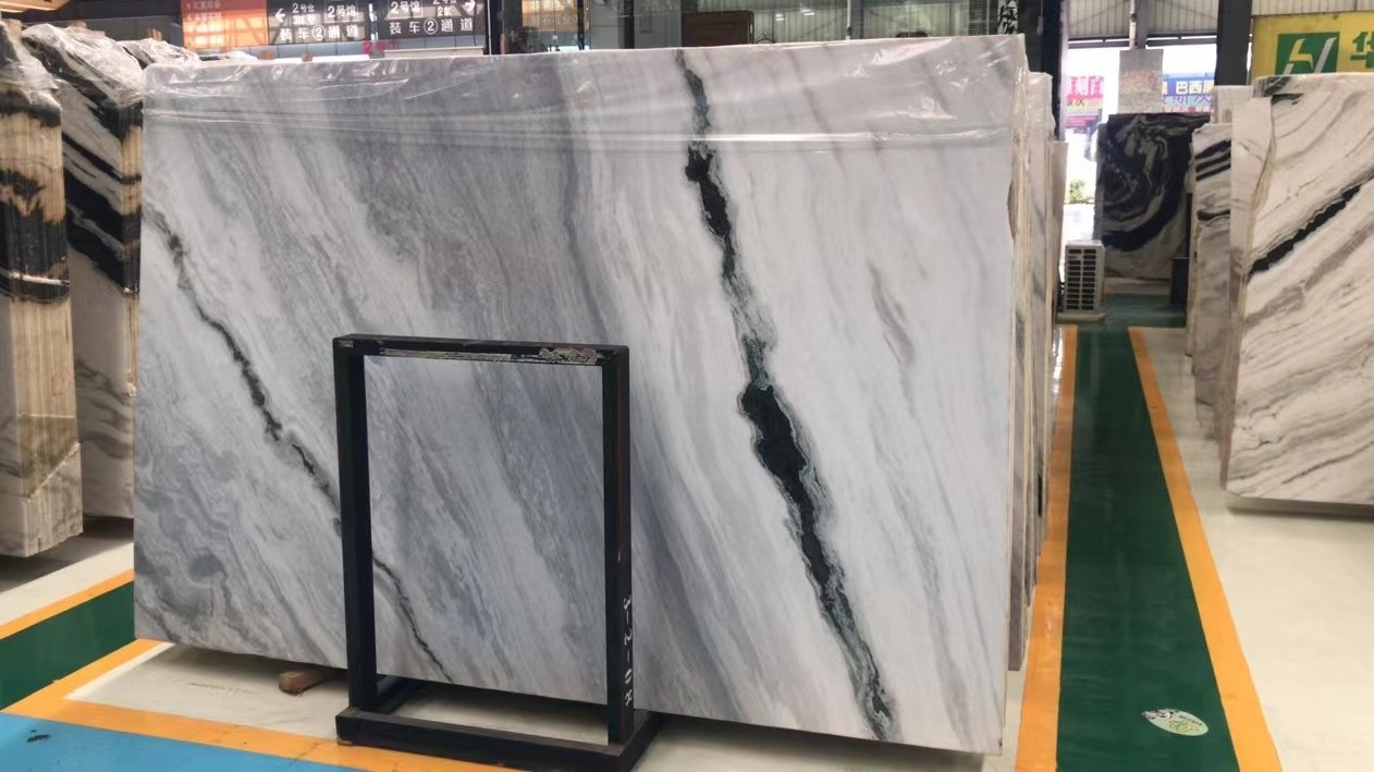 Panda White Black Marble With Black Veins Slab Tile