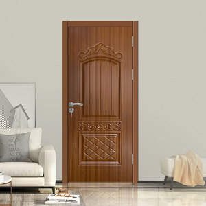 hot sale WPC waterproof door panel skin wood door for houses interior room with handle price factory wholesale hollow core