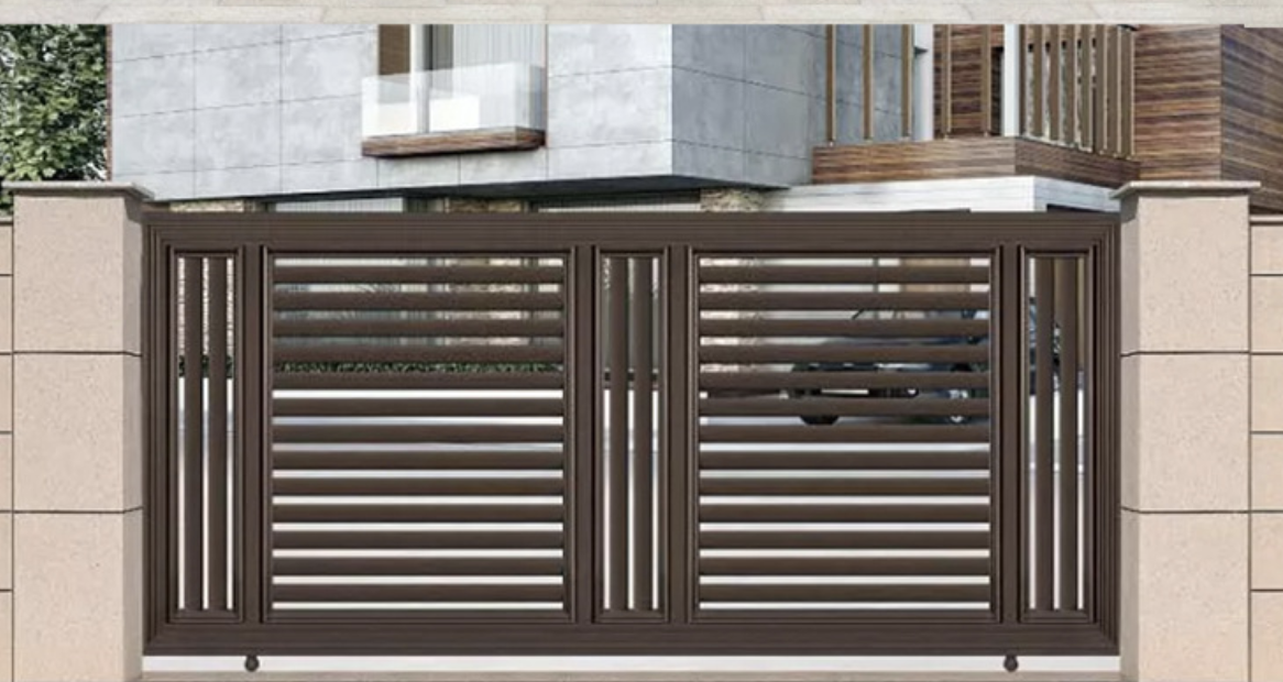 villa garden gate fence garage gate aluminum art electric sliding door motor Custom Modern Design iron gate