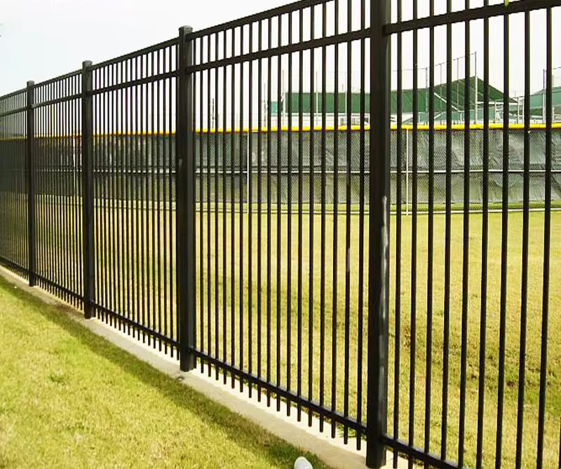 cheap price 6ft x 8ft flat top corten metal picket steel fence panels galvanized razor wire barbed wire fence