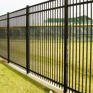 cheap price 6ft x 8ft flat top corten metal picket steel fence panels galvanized razor wire barbed wire fence