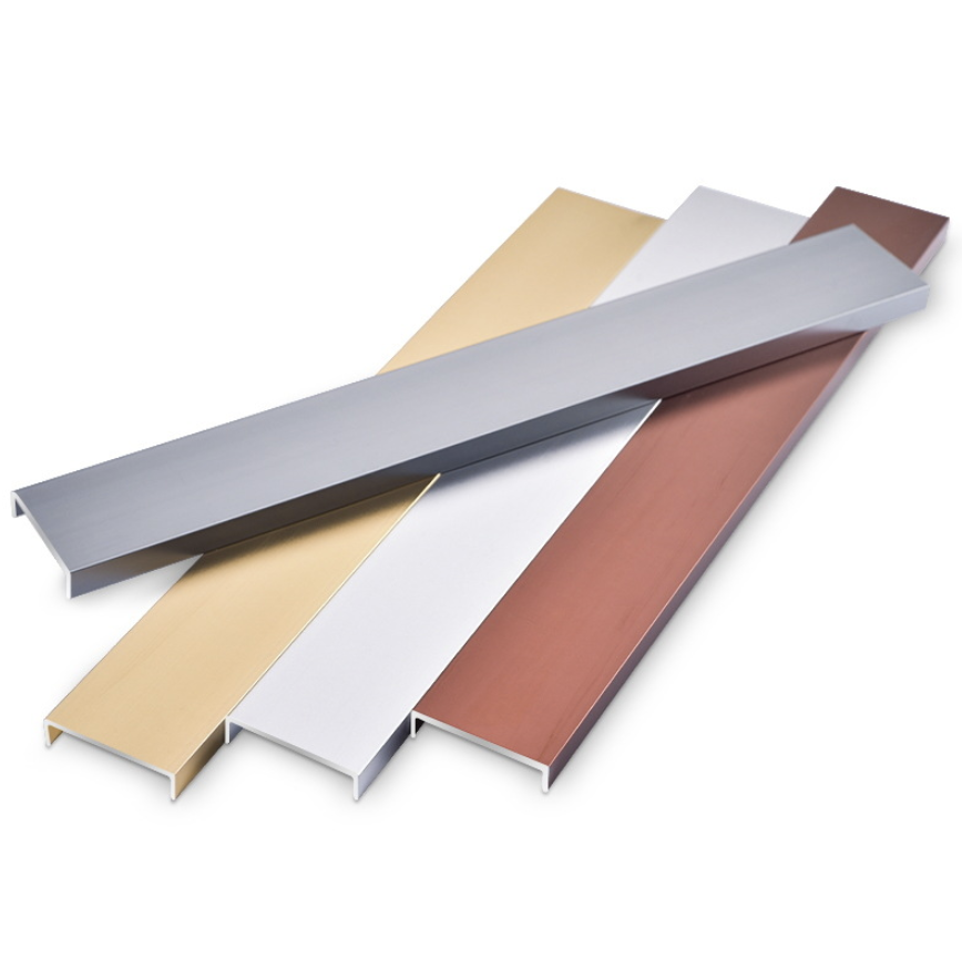 Low Price Brushed Gold U Profile shaped edge decorative strip 304 stainless steel  Tile Trim for Wall aluminum mirror strip