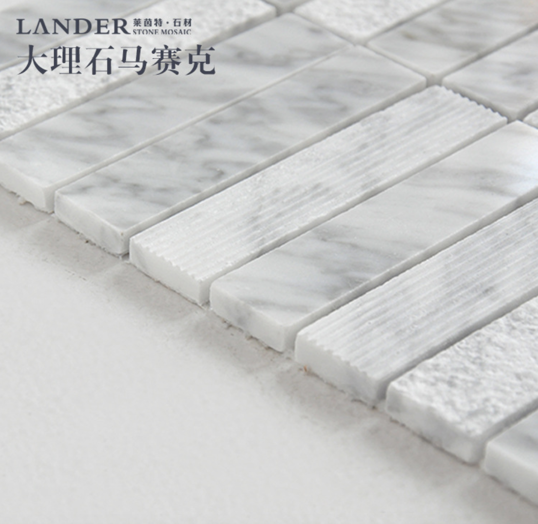 300x300mm rectangle Carrara white marble mosaic wall tiles white subway tile mosaic for wall Kitchen decoration