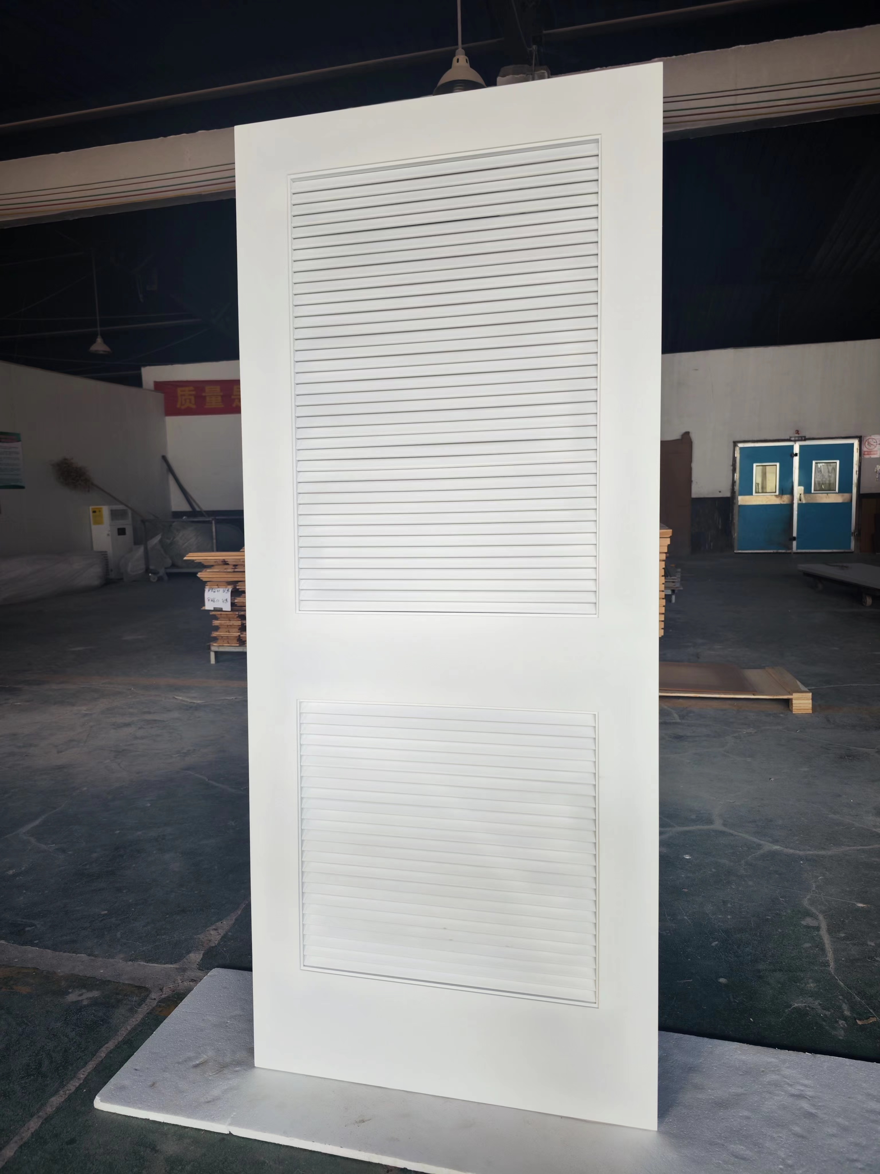 solid wood 2 person dry steam Modern Sliding Wood Panel White 2-panel MDF Louver Internal Doors for Houses