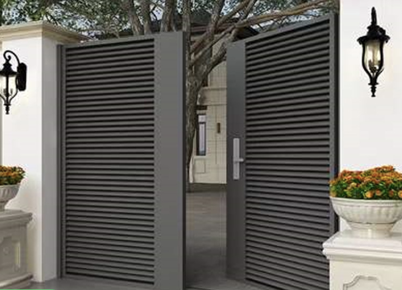 villa garden gate fence garage gate aluminum art electric sliding door motor modern iron doors