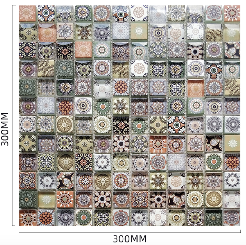 custom Design Inkjet Printing Colorful Marble or ceramic glass Material Kitchen Backsplash Mosaic Tile