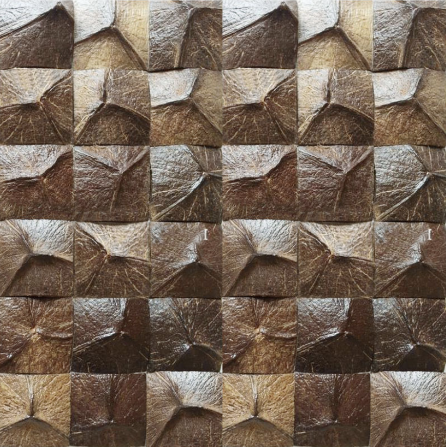 Nature coconut shell wall panels coconut mosaic tiles coconut shell tile