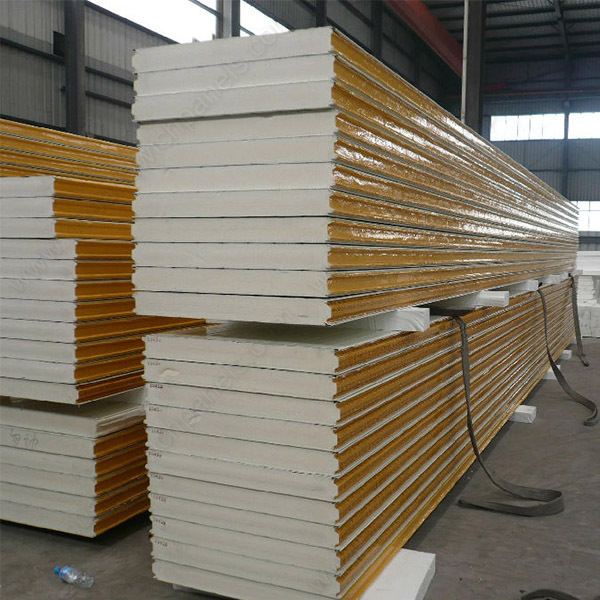 modern design Easy installation Metal Faced Insulating Pu Sandwich Panel For Exterior Wall Panels Clean Room Cold Room