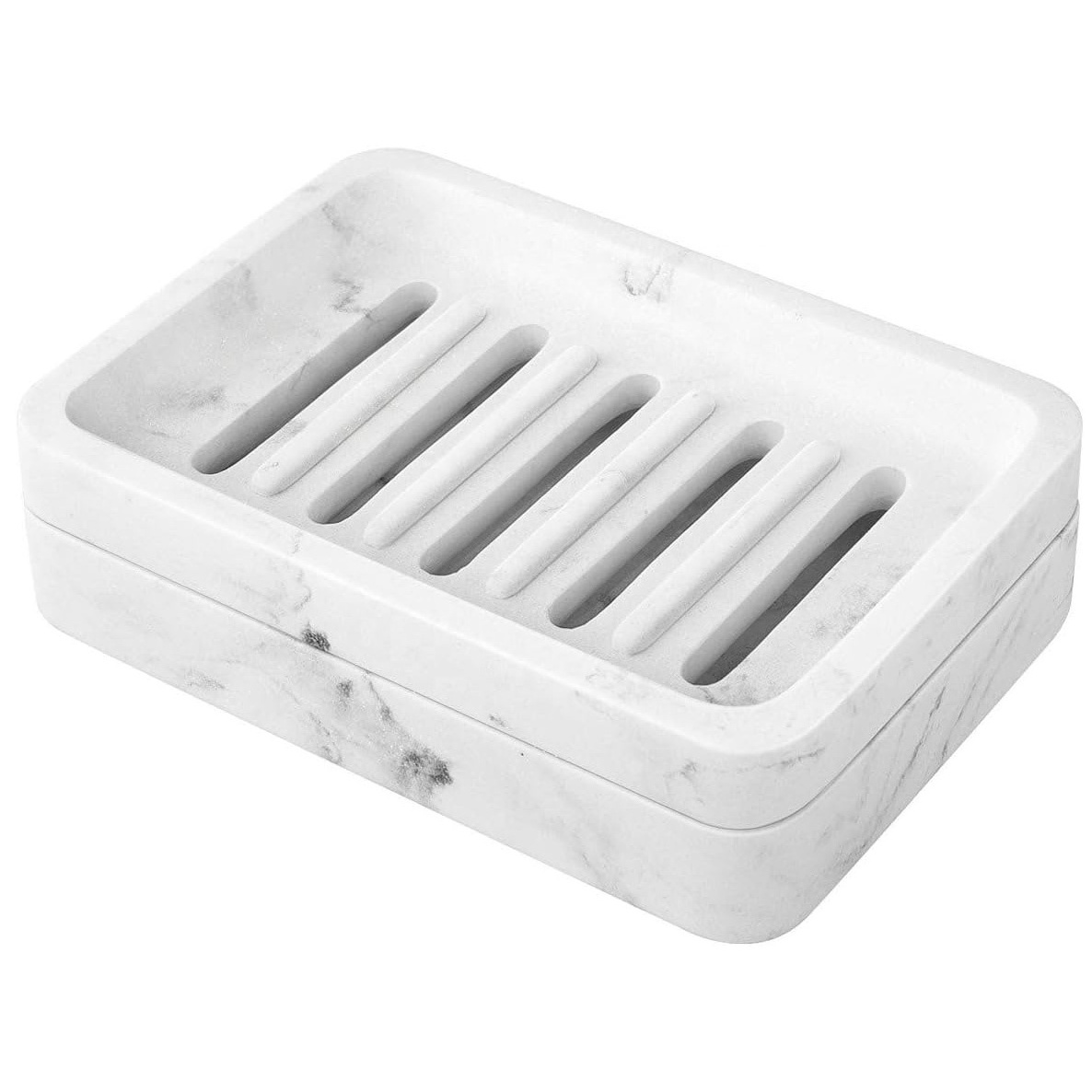 hotel use Soap Holder Kitchen Bathroom Double Layer Large Drainage Hole Soap Tray Small Items Container White Resin Soap Dish