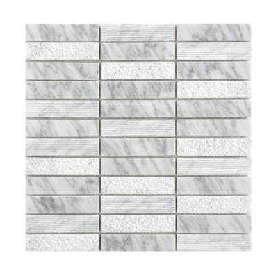 300x300mm rectangle Carrara white marble mosaic wall tiles white subway tile mosaic for wall Kitchen decoration