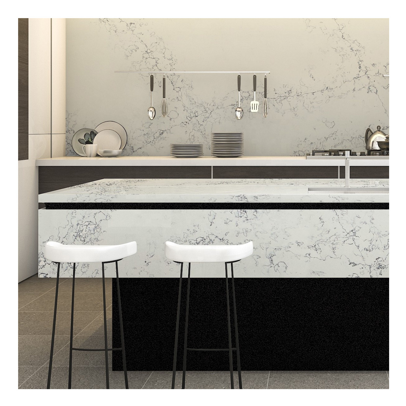 white color New Zealand Polishing Quartz Countertop Quartz Vanity Tops Small Marble Kitchen Engineered Stone Benches Tops