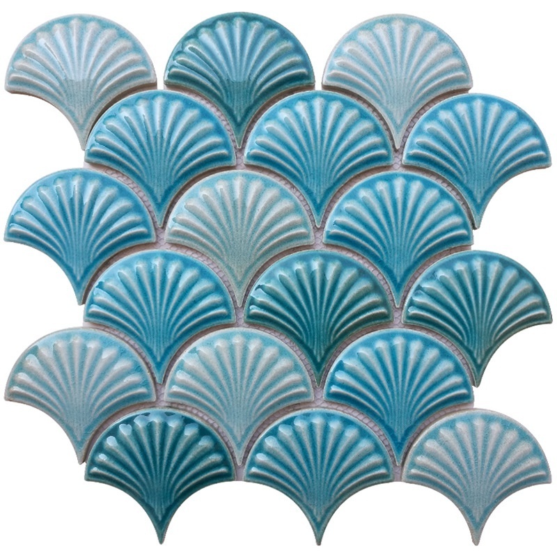 Unique Ice Cracking Design Make Bathroom Swimming Pool Beauty Wall Fish Scale Decorative Ceramic Tiles Mosaic