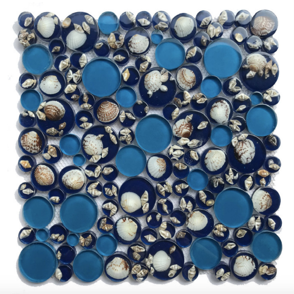 cheap black color blue glass mosaic tile floor glass mosaic tiles for swimming pool kitchen and bathroom wall tile